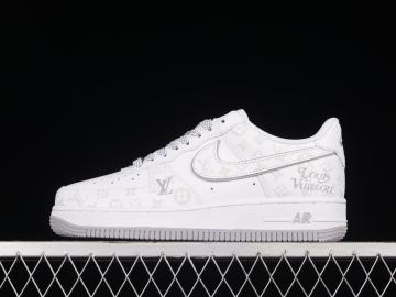 LV x Nike Air Force 1 07 Low White Light Grey Sliver DR9868 200