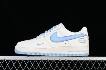 Nike Air Force 1 Custom "Baby Blue UNC Mid" White Shoes