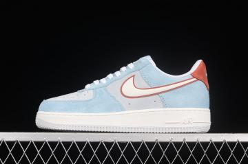 Nike Air Force 1 '07 LV8 Men's Size 7.5 Suede Trainer Shoes AA1117 400 Blue  