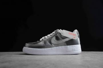 Nike Air Force 1 Low White Metallic Sliver Grey Shoes CH1808 668