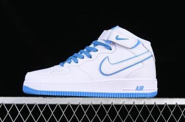 NIKE AIR FORCE 1 LOW LV8 GS WHITE BLACK GAME ROYAL BLUE DO3809-100 SIZE  6.5y NEW