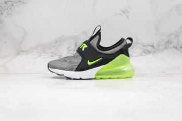 2020 Nike Kids Air Max 270 Extreme Running Shoes Grey Black Fluorescent Green CI1107 070
