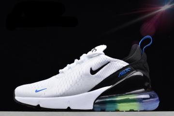 Nike Air Max 270 Flyknit White Royal Blue Casual Running Shoes AR0344 100