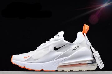 Nike Air Max 270 White Black Total Orange Running Shoes AQ8050 103