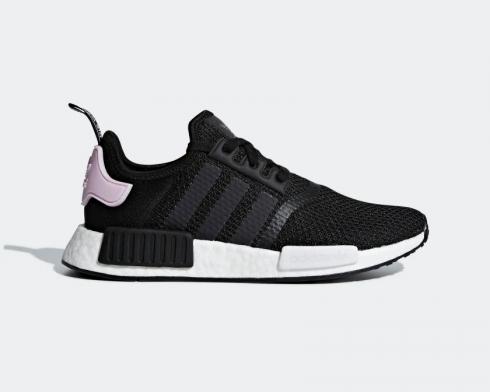 Adidas Womens NMD R1 Core Black Clear Pink Cloud White Shoes B37649