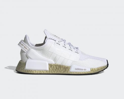 Adidas Mujer NMD R1 V2 Gold Boost Cloud White FW5450