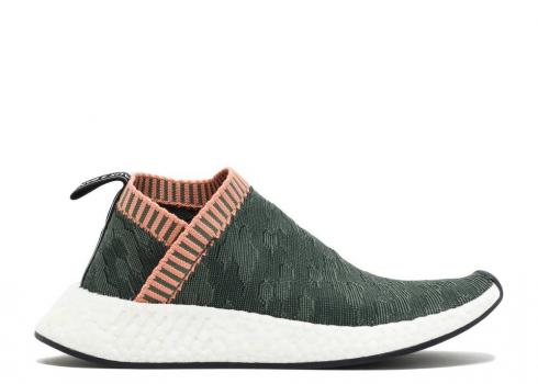 Adidas Womens Nmd cs2 Primeknit Trace Green Pink BY8781