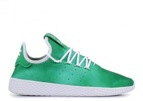 Adidas Pharrell X Tennis Hu Holi รองเท้าสีขาวสีเขียวสดใส DA9619