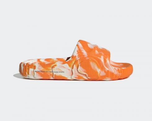 Adidas Adilette 22 Slide Oranye Terang Putih IE7724