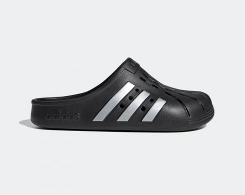 Adidas Adilette Clog Slide Sandal Core Đen Bạc Ánh Kim FY8969