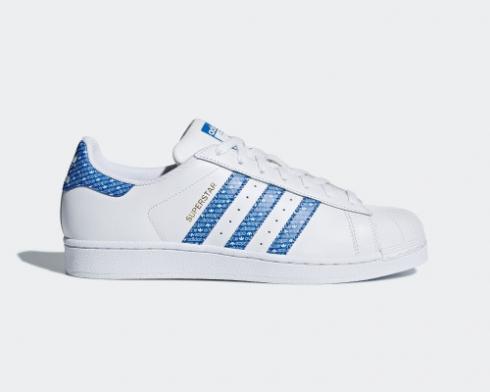 Adidas Originals Superstar Classic Leather Blanc Bleu AC8574