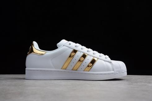 Sepatu Adidas Originals Superstar Cloud White Gold Metallic S81872