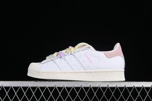 Adidas Originals Superstar Cloud White Pink Yellow IF1802