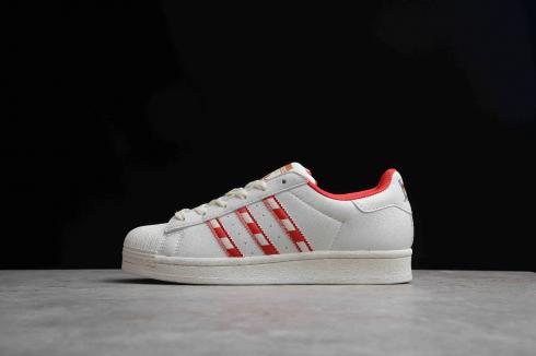 Adidas Originals Superstar Bulut Beyaz Kırmızı Metalik Altın CZ4715,ayakkabı,spor ayakkabı