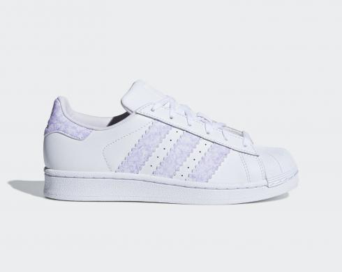 Adidas Originals Superstar J Cloud White Purple 신발 CG6612, 신발, 운동화를