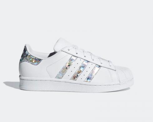 Adidas Originals Superstar Rayures holographiques blanches F33889