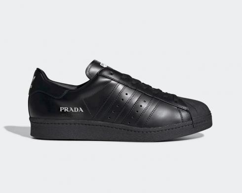 Adidas Prada x Superstar Core รองเท้าลำลองสีดำ FW6679