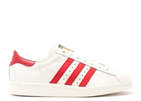 阿迪達斯 Superstar 80 年代復古豪華鞋白色猩紅色 B35982