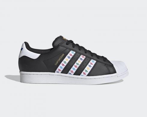 Adidas Superstar fekete többmagos fekete lábbelit, fehérarany metál FZ0058