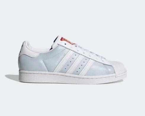 รองเท้า Adidas Superstar Shallow Blue Cloud White Hi-Res Red FY5252
