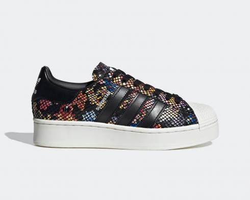 Adidas Womens Superstar Bold Floral Core Black Off White Red FW3701