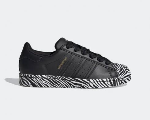 Adidas Dames Superstar Core Zwart Goud Metallic Wolk Wit FV3448