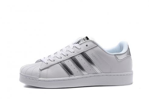 Adidas Damen Superstar Weiß Silber Metallic Schwarz AQ3091