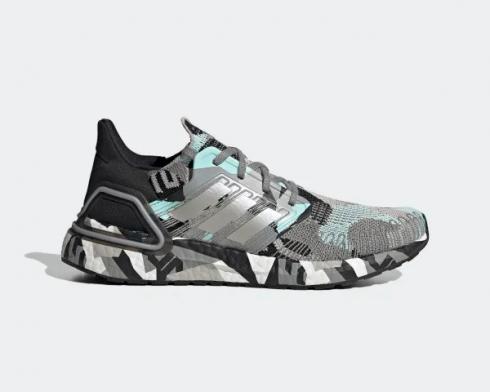 Adidas UltraBoost 20 Paquete Geométrico Negro Frost Mint Clear Granite FV8328