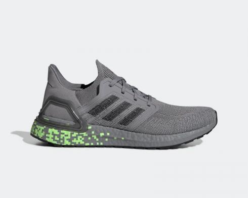 Adidas UltraBoost 20 Gray Digital Sample Green Black EG0705