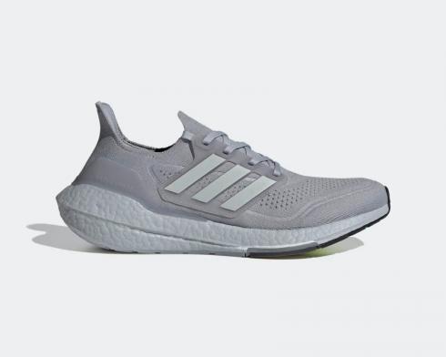 Adidas UltraBoost 21 Halo Silver Gray Two Solar Yellow FY0432 。