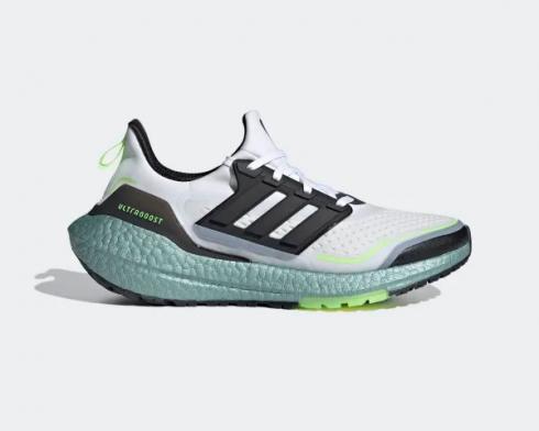 Adidas Ultra Boost 21 Cold Rdy Crystal White Core Zwart Signaalgroen S23898