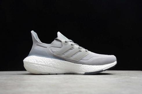 Adidas Ultra Boost 21 Cool Grey Cloud White Black Jogging Shoes FY0381