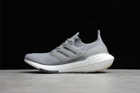 Adidas Ultra Boost 21 Wolf Grey White Black Shoes FV0381