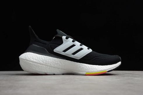 Adidas Ultraboost 21 Core Black Cloud White Yellow Shoes FY0356