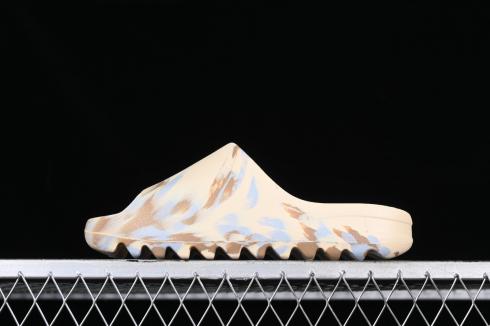 Kanye West x Adidas Yeezy Slide 樹脂 Enflame 油絵 ホワイト イエロー GW1932 。