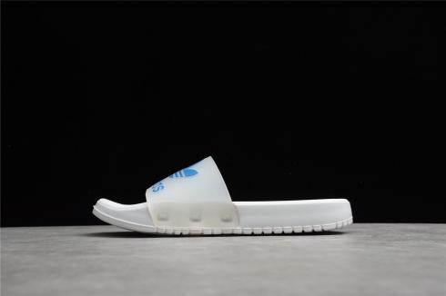 Adidas Adilette Lite Slides Nuvem Branco Azul Sapatos FU9138