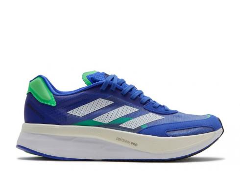 Adidas Adizero Boston 10 Sonic Ink Screaming Verde Blanco Nube FZ2498