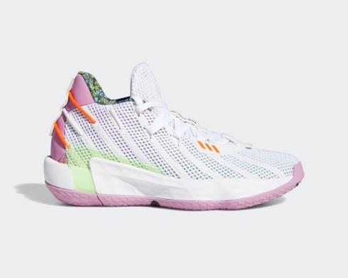 Adidas Dame 7 Toy Story Buzz Lightyear GS Cloud Wit Signaalgroen Zonnerood FY4924