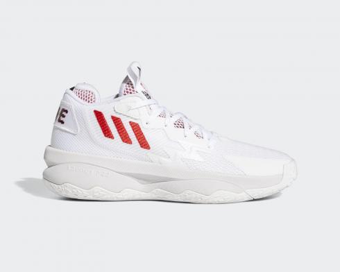 Adidas Dame 8 Cloud White Vivid Red Core Negro GY0384
