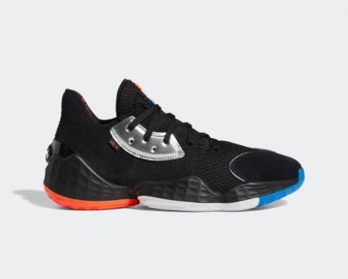 Adidas Harden Vol. 4 GCA 이발소 블랙 실버 메탈릭 브라이트 블루 EF1204