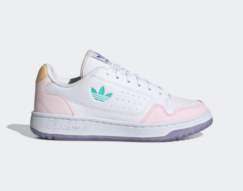 阿迪達斯 NY 90 鞋類白色粉紅色紫色 GY1172
