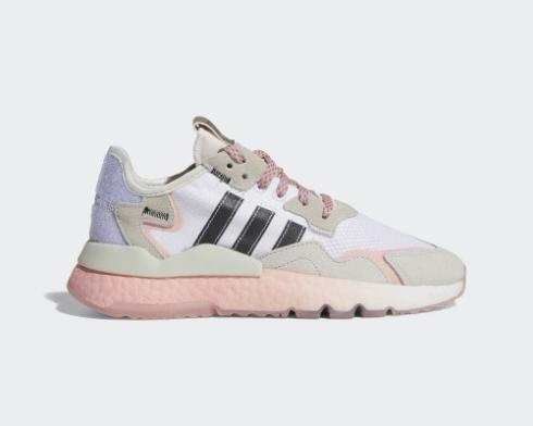 Adidas Nite Jogger Boost รองเท้าสตรีสีดำสีชมพูสีเทา FV8431