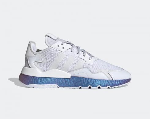 Adidas Nite Jogger Boost Crystal Wit Blauw Schoenen FV3746