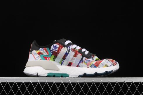 Adidas Nite Jogger Boost White Orange Green Shoes EF3848