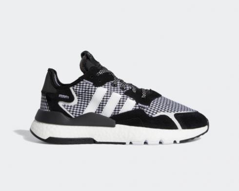 Adidas Nite Jogger Casual Shoes Black White Silver FV3854