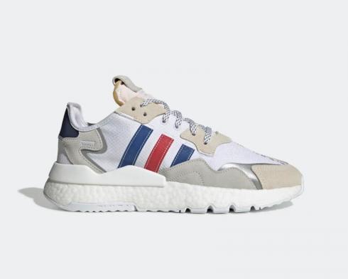 Adidas Nite Jogger Cloud White Royal Scarlet Shoes FV3586