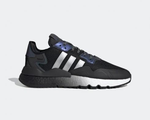 Adidas Nite Jogger Core Black Silver Metallic White Shoes EF5403