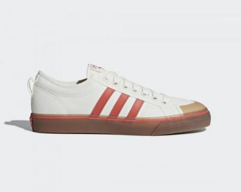 Adidas Nizza Off White Core Red Gum Casual Shoes CQ2326