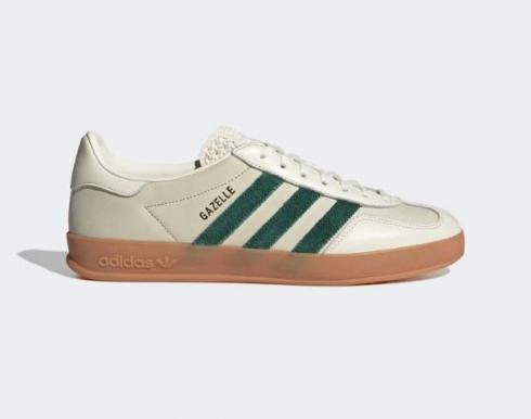 Adidas Originals Gazelle 실내 오프 화이트 짙은 녹색 신발 흰색 ID2567 .