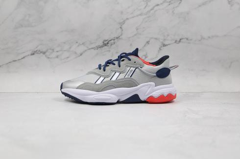 Adidas Originals Ozweego Silver Metallic Tech Indigo Bright Red FV9650